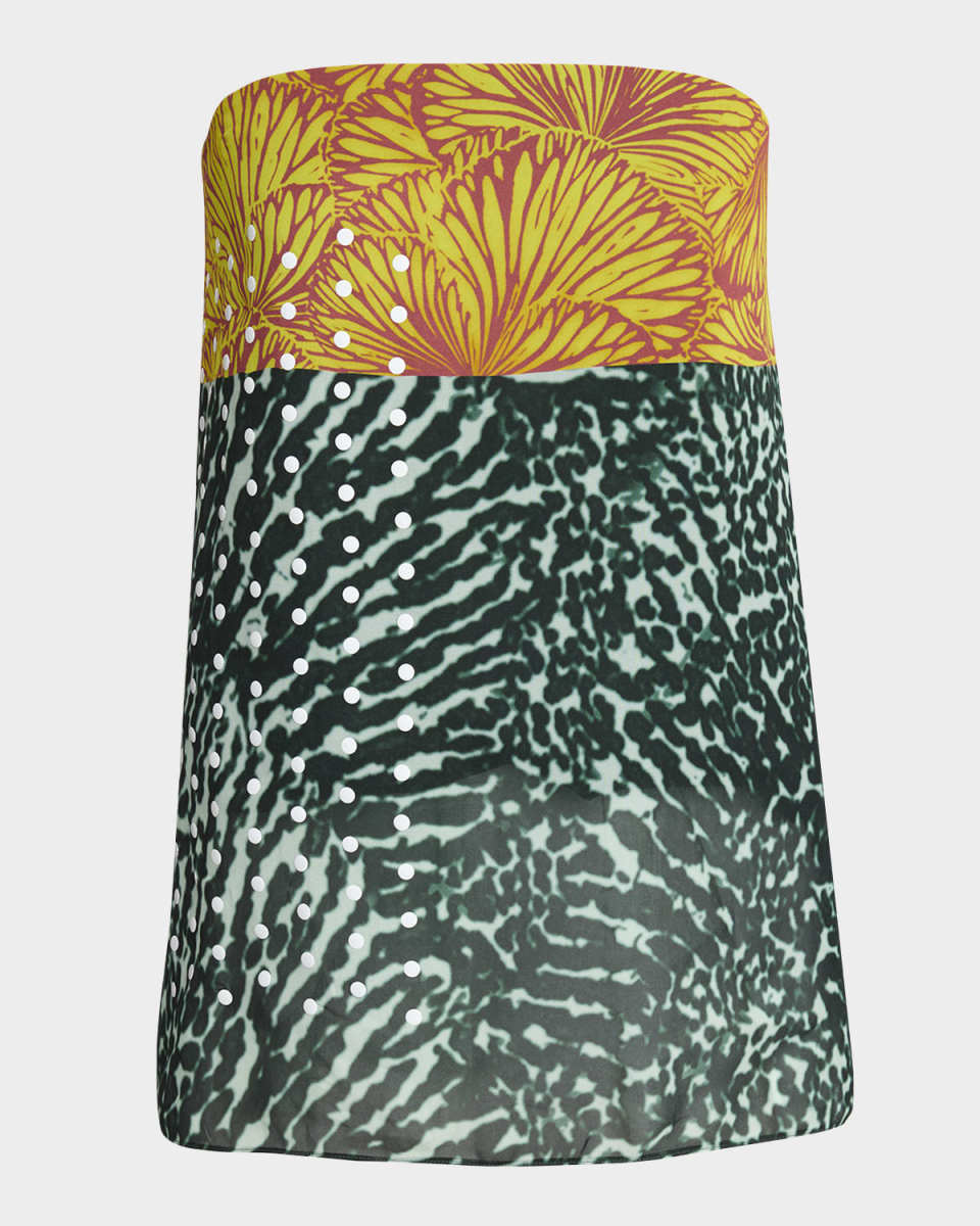 Coja Strapless Multi-Print Top